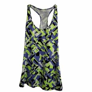 Xersion Blue and Green Abstract Tank Top - XL